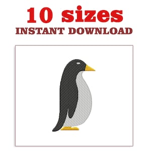 Penguin Embroidery Design file, mini penguin Machine Embroidery Design