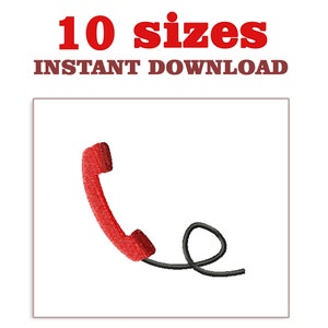 May include: Red phone icon with a black cord, available in 10 sizes. Instant download.
