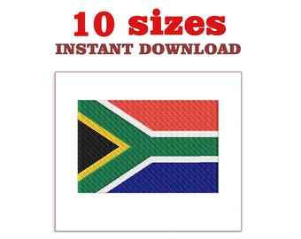 Borduurontwerp vlag Zuid-Afrika: machineborduurbestand (digitale download)