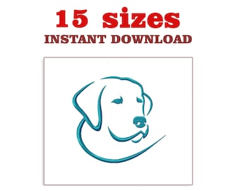 Hundekopf Umriss Stickdatei, Mini Hund (Digitaler Download
