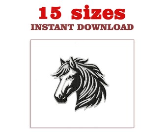 Horse Head Embroidery Design: Machine Embroidery File (Digital Download)