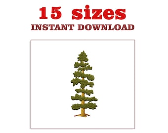 Borduurontwerp dennenboom: vuren machinebestand (digitale download)