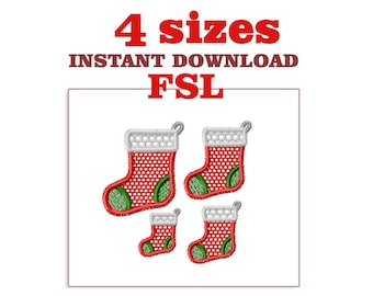 FSL Weihnachtsstrumpf Stickdatei: Maschinenstickdatei (Download)