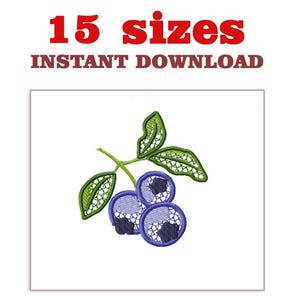Blueberry Outline Embroidery Design (Digital Download)