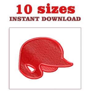 Baseball Helmet Embroidery Design: Machine Embroidery File (Digital Download)