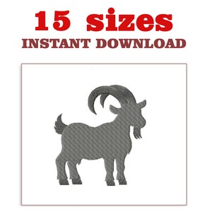 Mini Goat Embroidery Design: Machine Embroidery File (Instant Download)