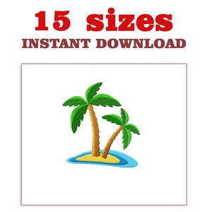 Palm Embroidery design file, two palm trees machine embroidery design, Download Embroidery palm , machine embroidery designs