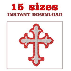 Christian Cross Embroidery Design: Machine Embroidery File (Digital Download)
