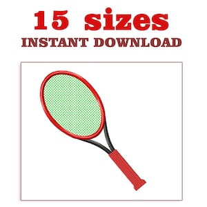 Tennis racquet Embroidery Design, Sport Embroidery Design