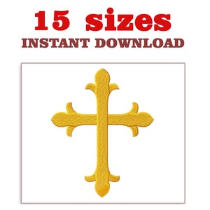Christian Cross Embroidery Design: Machine Embroidery File (Digital Download)