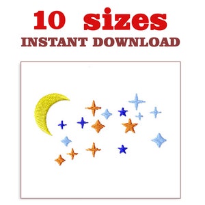 Stars Embroidery Design: Starry Night Machine Embroidery (Download)
