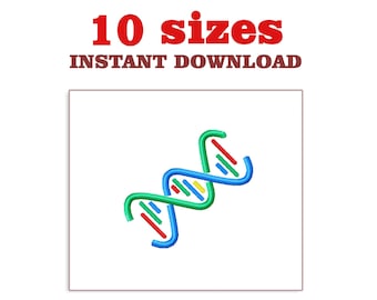 DNA Embroidery Design: Science Embroidery File (Instant Download)