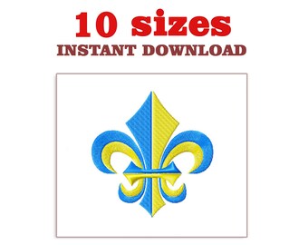 Fleur de Lis Embroidery Design: 10 Sizes (Digital File)