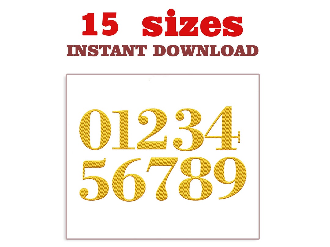 Numbers Embroidery Design: 15 Sizes (digital Download) - Etsy