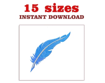 Feather Embroidery Design: Mini Machine Embroidery File (Digital Download)