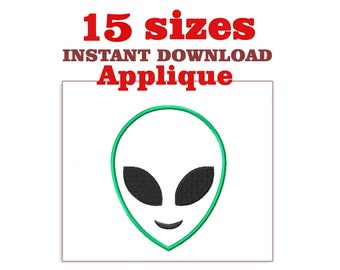 Alien Head stoffen borduurontwerp (digitale download)