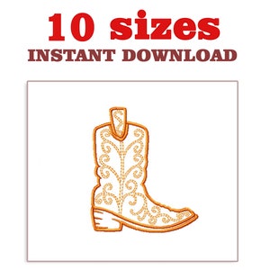 Cowboy Boot Embroidery Design: Western Stitch File (Instant Download)