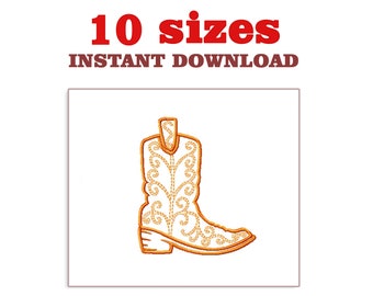 Motif de broderie bottines de cow-boy : fichier point western (téléchargement instantané)
