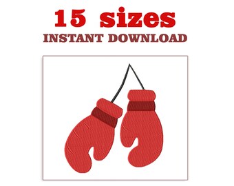 Boxing Gloves Embroidery Design: Sport Machine Embroidery (Instant Download)