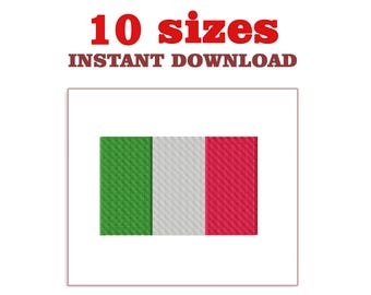 Italy Flag Embroidery Design: Machine Embroidery File (Digital Download)