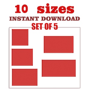 Rectangle Embroidery Design file, Rectangle SET OF 5 Machine Embroidery Design