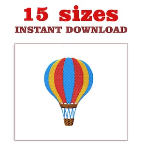 Air Balloon Embroidery Design: Machine Embroidery File (Digital Download)