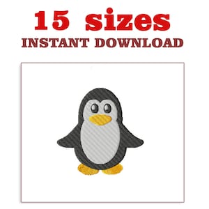 Penguin Embroidery Design file, penguin Machine Embroidery Design