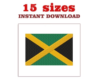 Jamaican flag Embroidery Design file (Digital Download)