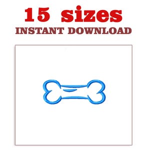 Bone embroidery designs file, Mini bone outline Embroidery, machine embroidery designs bone