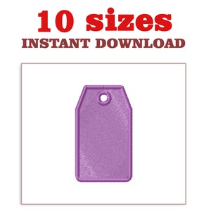 Tag Embroidery Design: Machine Embroidery File (Digital Download)