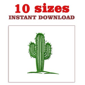 Satin Stitch Cactus Embroidery Design (Digital Download)