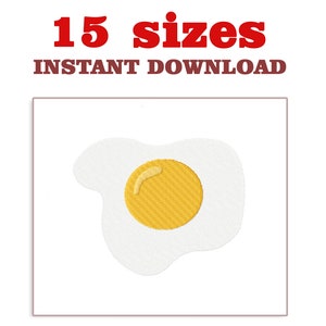 Fried Egg Embroidery Design: Machine Embroidery File (Digital Download)