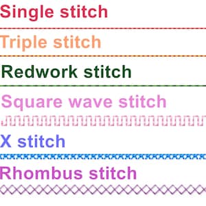 Single Line File Stitch Single Line Stitch Embroidery Design: Redwork Machine Embroidery ...