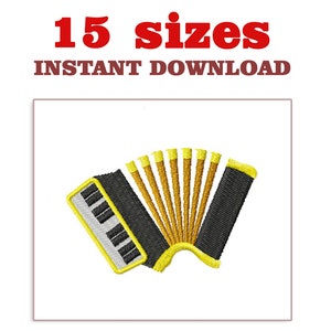 Accordion Embroidery Design: Mini Machine Embroidery File (Digital Download)