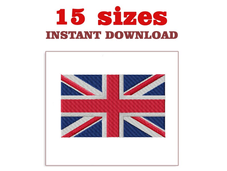 United Kingdom Flag Embroidery Design (Digital Download) image 1