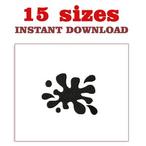 May include: Black and white embroidery design of a paint splatter. The design is available in 15 sizes and is an instant download.