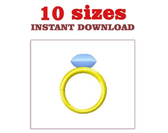 Engagement Ring Embroidery Design: Wedding Rings Machine Pattern (Download)
