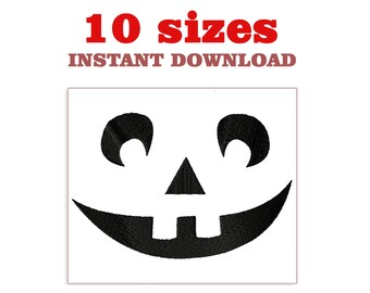 Borduurontwerp pompoengezicht: Halloween Jack-O-Lantern (directe download)