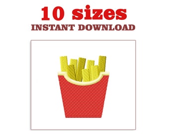 French Fries Embroidery Design: Mini Food Embroidery (Digital Download)