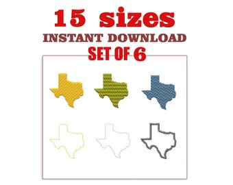 Texas-borduurontwerp: machineborduurbestandenset (digitale download)