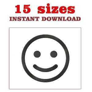 Smiley Face Embroidery Design: Mini Embroidery File (Digital Download)