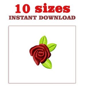 Rose Embroidery Design: Mini Flower Applique (Digital Download)