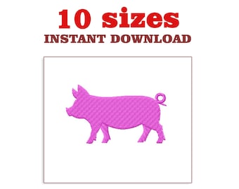 Pig Embroidery Design: Mini Piglet File (Digital Download)