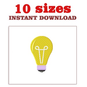 Light Bulb Embroidery Design: Machine Embroidery File (Instant Download)