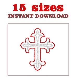 Christian Cross Embroidery Design: Machine Embroidery File (Digital Download)
