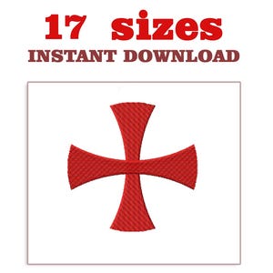 Peut inclure: Modèle de broderie de croix maltaise rouge, disponible en 17 tailles. Téléchargement instantané.