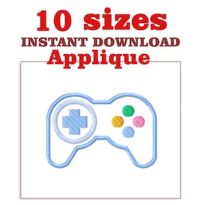 Video Game Controller Applique Embroidery Design (Digital File)