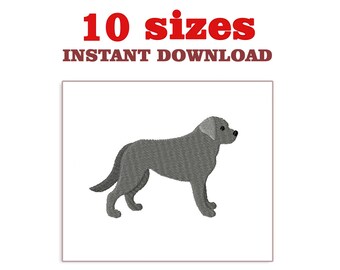 Diseño de bordado de perro labrador: Archivo de bordado a máquina (descarga digital)