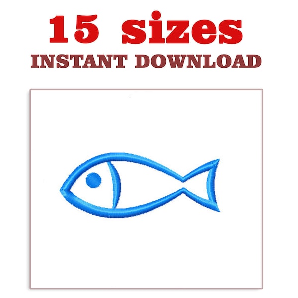 Fish Embroidered File Fish Embroidery - Etsy