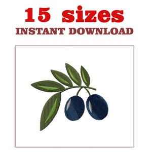 Olive Branch Embroidery Design: Machine Embroidery File (Digital Download)